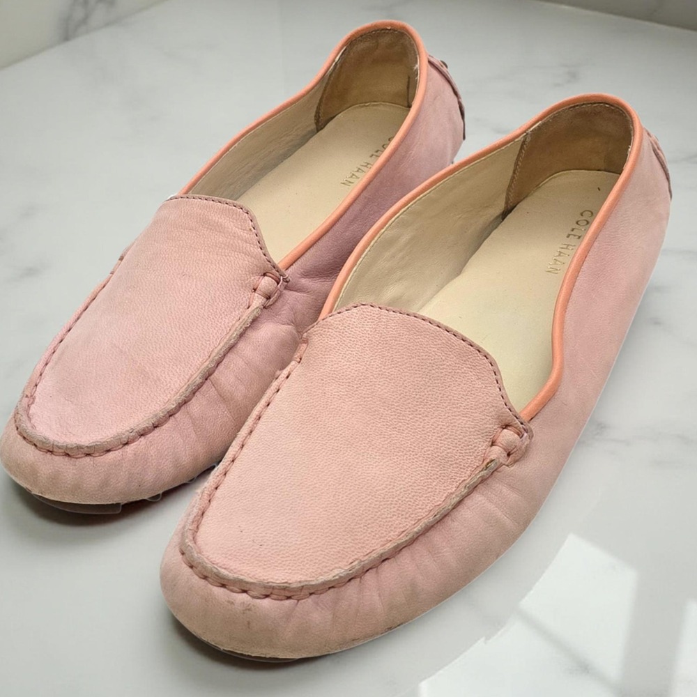 Cole Haan EMMIE Driving Moccasin Nubuck Leather Cameo Rose W02512 Size 10.5B